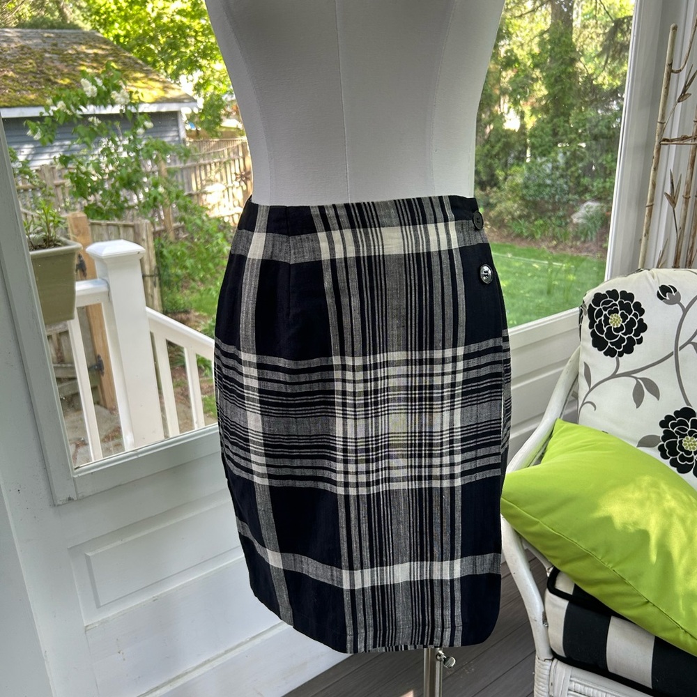 Jones New York Petite Plaid Print Summer Skirt